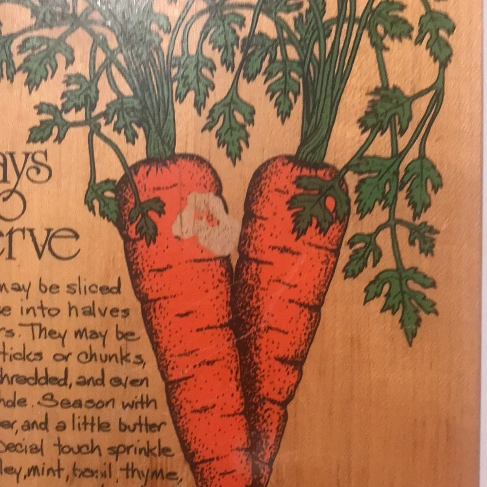 Vintage Carrot Wood Cutting Board